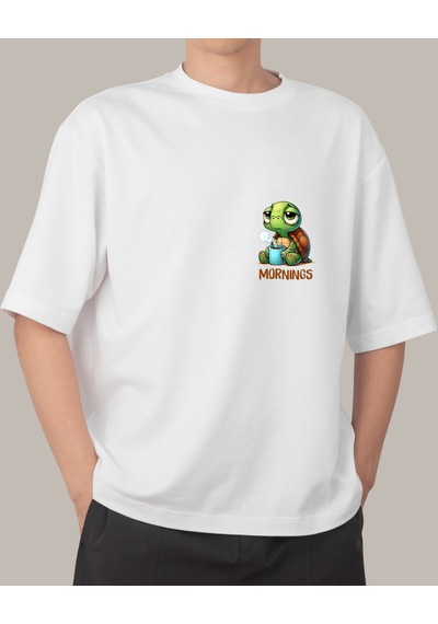 Porsche 911 Turbo Tasarımlı Baskılı T-shirt Beyaz