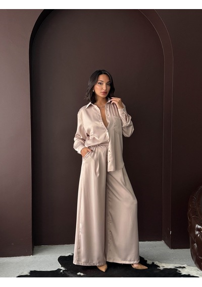 Verymoda Saten Gömlek - F2062 Taş