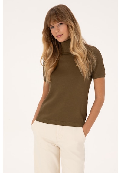 U.S. Polo Assn. Kadın Haki Boğazlı Kazak 50314835-VR027