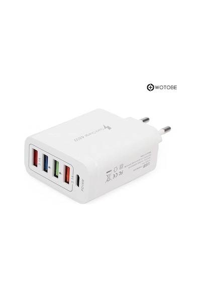 Apple Uyumlu 4 Usb 1 Type c iPhone iPad Samsung Huawei Oppo Xiaomi 48w Hızlı Şarj Başlığı