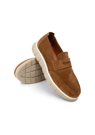 Deery Erkek Hakiki Süet Taba Renk Loafer Ayakkabı - 02045mtbae01