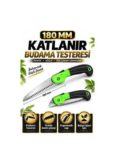 Katlanır Budama Testeresi 180 Mm Dal Kesme Testeresi