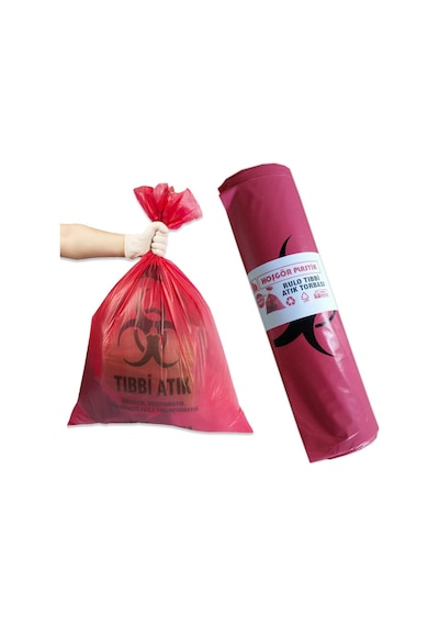 Tıbbi Atık Torbası Poşeti 55X60 Koli 10 Rulo 250 Adet