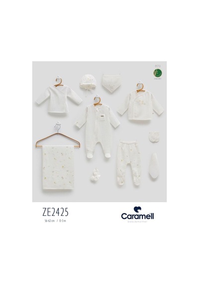 Caramell My Baby Kumsal Müslin 10 Lu Hastane Çıkışı Yeni Sezon Jungle Friends 2425 Ekru Ekru