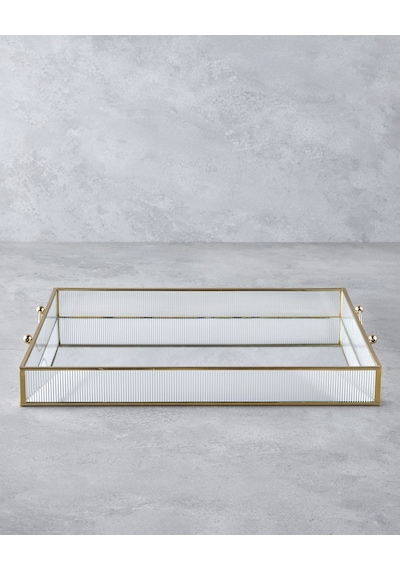 English Home Marsilya Cam Dekoratif Tepsi 43.3x33x5cm Gold