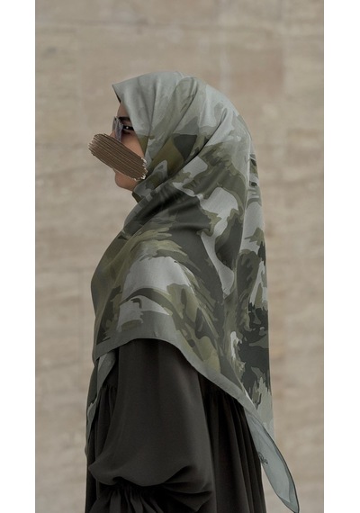 Qalortex Scarf Pamuklu Soft Erva Desen Eşarp-çağla Çağla
