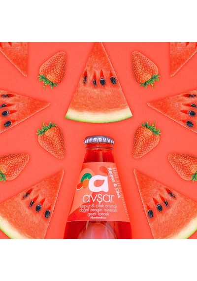 Avşar Karpuz Çilek Aromalı Maden Suyu 200 Ml X 24 Adet
