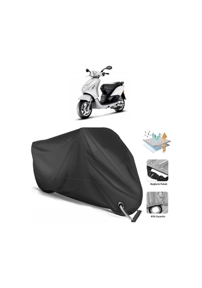 Piaggio Fly 100 Motosiklet Branda (Bağlantı, Kilit Uyumlu)-Siyah (457273410)