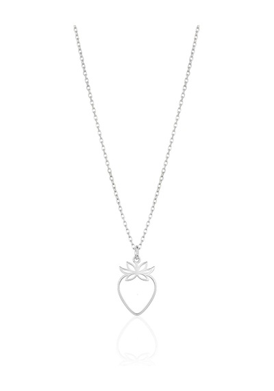 Oya Silver Minimal Tasarım Gümüş Çilek Kolye Oyot366