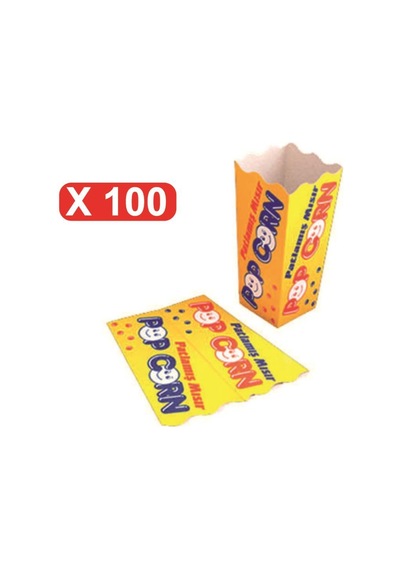 Küçük Karton Pop Corn / Mısır Kutusu 100 Adet