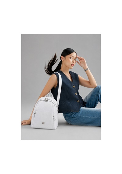 Beyaz 4040 Orijinal Just Polo Kadin 9 Bolmeli Orta Boy Sirt Cantasi 31x29 Cm White