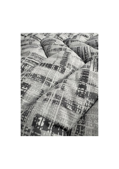Tek Kişilik Desenli Çift Taraflı Silikon Yorgan 155x215 Cm 2600 Gr 1600 Gr Dolgulu Extra Sıcak Gri Gri