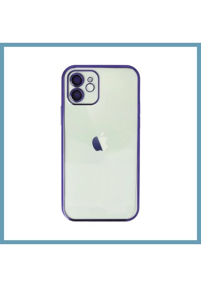 Bezos İphone 12 Uyumlu Kılıf Lensli Silikon - Mor Mbt06