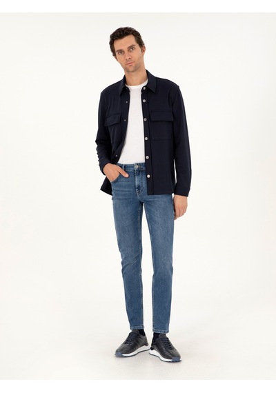 Cacharel Lacivert Regular Fit Ceket Gömlek