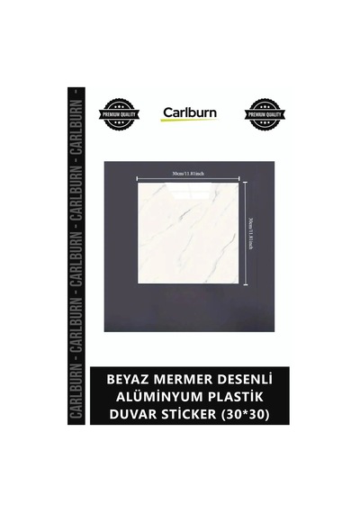 Özel Üretim Su Geçirmez Mutfak Paneli Beyaz Mermer Desenli Alüminyum Plastik Duvar Sticker 3030
