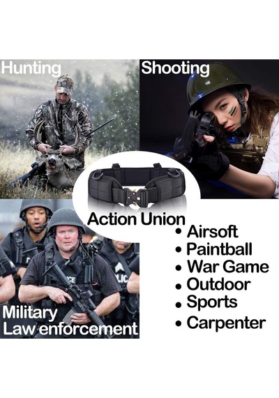 Ction Union Taktik Kemeri / Modüler Molle İki Parçalı Kemer Seti Çok Renkli