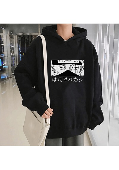 Anime Kakashi Eyes Kapşonlu Sweatshirt