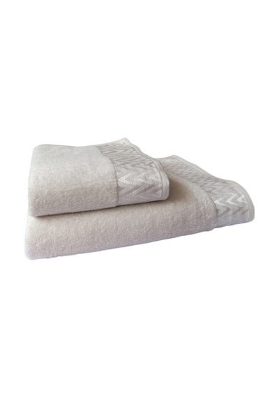 Vera Plaj Boy Banyo Havlu Seti- 70x150 Cm+50x80 Cm Bej