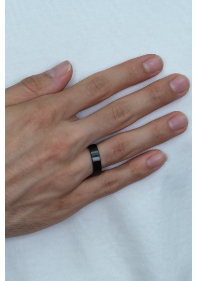 6mm Mat Düz Model Unisex Kadın Erkek Çelik Alyans Yüzük Cl29 Siyah