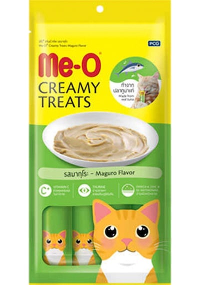 Me-O Creamy Treats Mavi Yüzgeçli Orkinos Balıklı Sıvı Kedi ödül Maması 4 x 15 G
