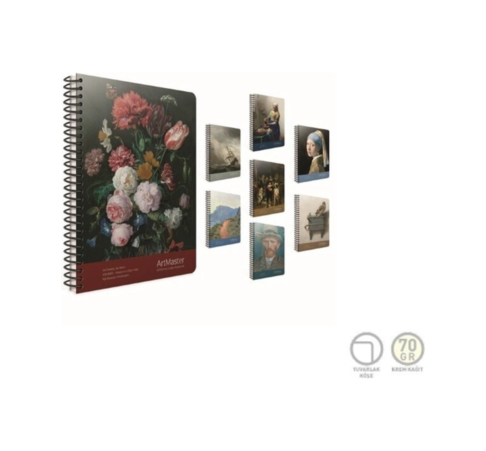 Art Master Spiralli Karton Kapak Defter A6 80 Yaprak Çizgisiz 6 Lı Paket 6091