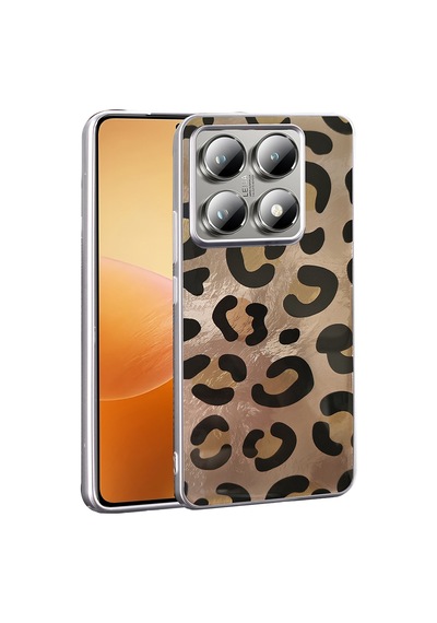 Xiaomi 14t Kılıf Desenli Zore Mep Kapak Gold Leopar