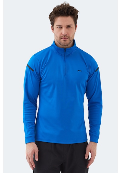 Slazenger Intımate I Erkek Dik Yaka Fermuarlı Saks Mavi Sweatshırt Saks Mavi