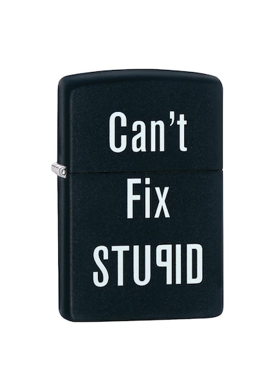 Zippo Can't Fix Stupid - Aptallığı Düzeltemezsin Dizayn Çakmak Siyah