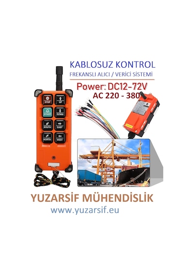 Vinç Kumandası Kablosuz Endüstriye Kontrol Makine Uzaktan Kumanda Ac 220 - 380 Volt