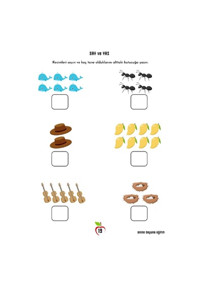 Okul Öncesi Matematiğe Giriş Sayılar Yaz-sil Kitabı