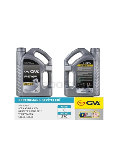 Motor Yağı 20w50 3 Lt Platınum Mineral Apı Sl / Cf 6 Adet