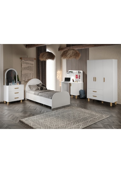 Bohem Çocuk Odası Takımı Beyaz Tamamı Mdf 4 Parça