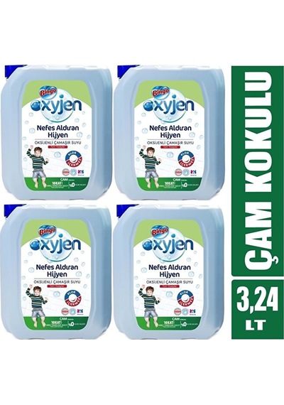 Bingo Çamaşır Suyu 3240ml Oksijenli Çam Kokulu 4 Lü Set Diğer