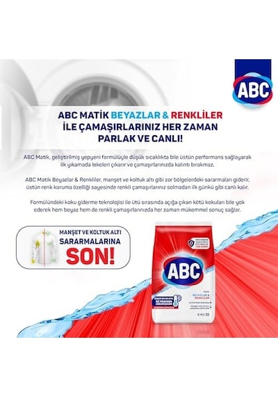 Abc Deterjan Matik Beyazlar & Renkliler 8 Kg