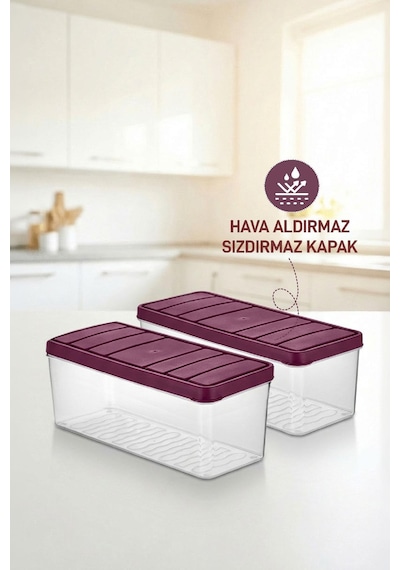 Selka Home 2 Adet 2 Lt. Nora Organizer Buzdolabı Buzluk Düzenleyici Saklama Kabı
