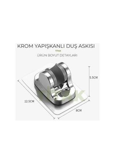 Titak Krom Yapışkanlı Duş Askısı