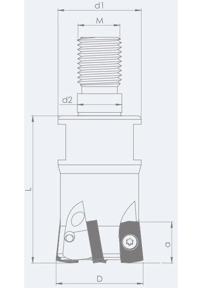 Fett Mfhlo - 32 M16-104t Z03 Vorgen Değiştirilebilir Uçlu Modü Freze