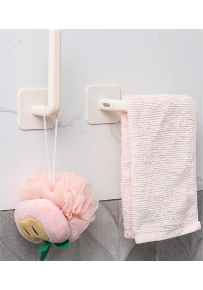 Fonksiyonel Askılık Mutfak Banyo Askısı Plastik Beyaz Diğer