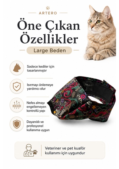 Artero Kediler İçin Kumaş Ağızlık Large Beden