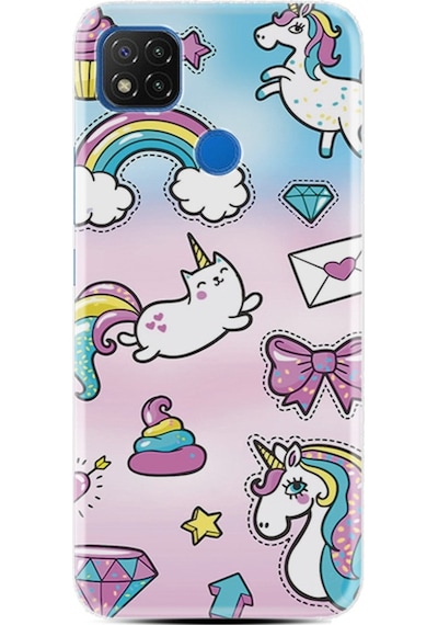 Xiaomi Redmi 9C Kılıf Desenli Unicorn Mektup 1800