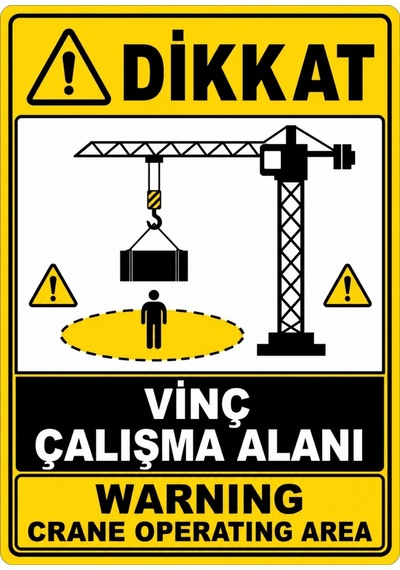 Dikkat Vinç Çalışma Alanı 21x30cm Pvc Isg Levha