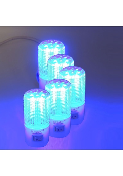 Kısa Led Gece Lambası 0,5W Tasarruflu Işıklı Fişli Düğmeli 5 Adet