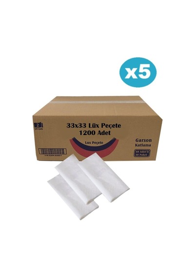 Omnipazar 5 Koli 33x24 Cm 1/6 Garson Katlama Servis Peçetesi 6000 Adet