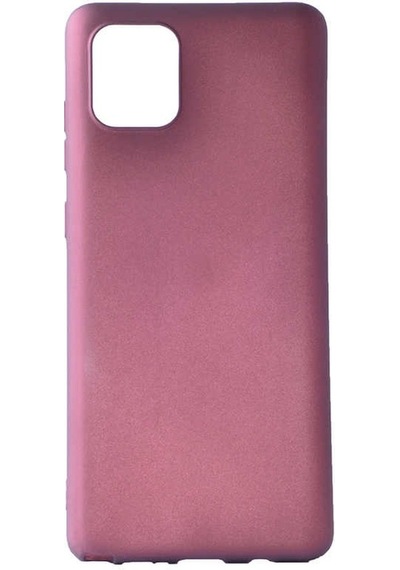 Noktaks - Samsung Galaxy Uyumlu A91 S10 Lite - Kılıf Mat Renkli Esnek Premier Silikon Kapak - Mürdüm