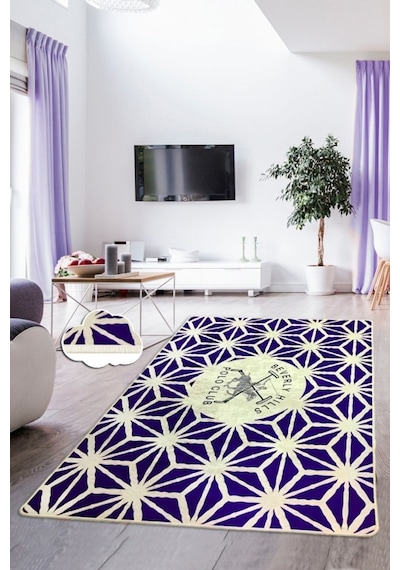 Bhpc Polo Purple Glow 140X190 Cm Yıkanabilir Kaymaz Taban Halı