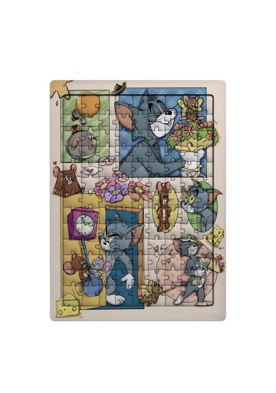 Ghostbastır Design Tom Ve Jerry 99 Parça Ayaklı Puzzle Dekoratif Çocuk Yapbozu 039