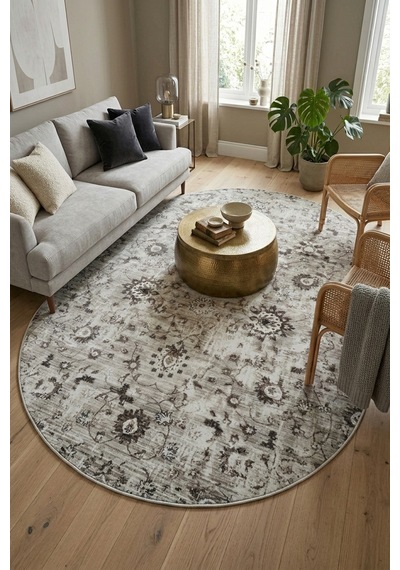 Raschel Carpet Premium Bohem Yikanabilir Leke Tutmaz Modern Antik Özel Seri Kaymaz Taban Halı Rcantık Halı Yenımodelelıps Bej