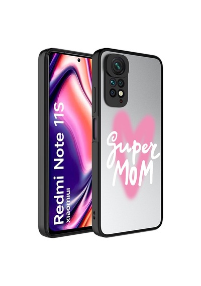 Xiaomi Redmi Note 11s Global Kılıf Aynalı Desenli Kamera Korumalı Parlak Zore Mirror Kapak Süper Anne