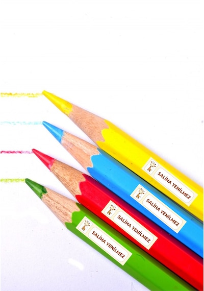 Okul Öğrenci Etiketi Kalem Defter Kitap Matara İsme Özel Etiket