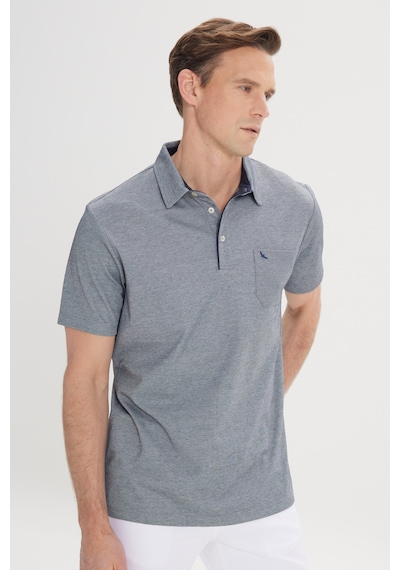 AC&Co / Altınyıldız Classics Erkek Mav Comfort Fit Rahat Kesim Polo Yaka Pamuklu Kısa Kollu Tişört Mav Mavi